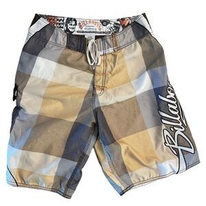 Billabong Mens Mark Occhilupo Signature Boardshorts Checkered Brown Size 32
